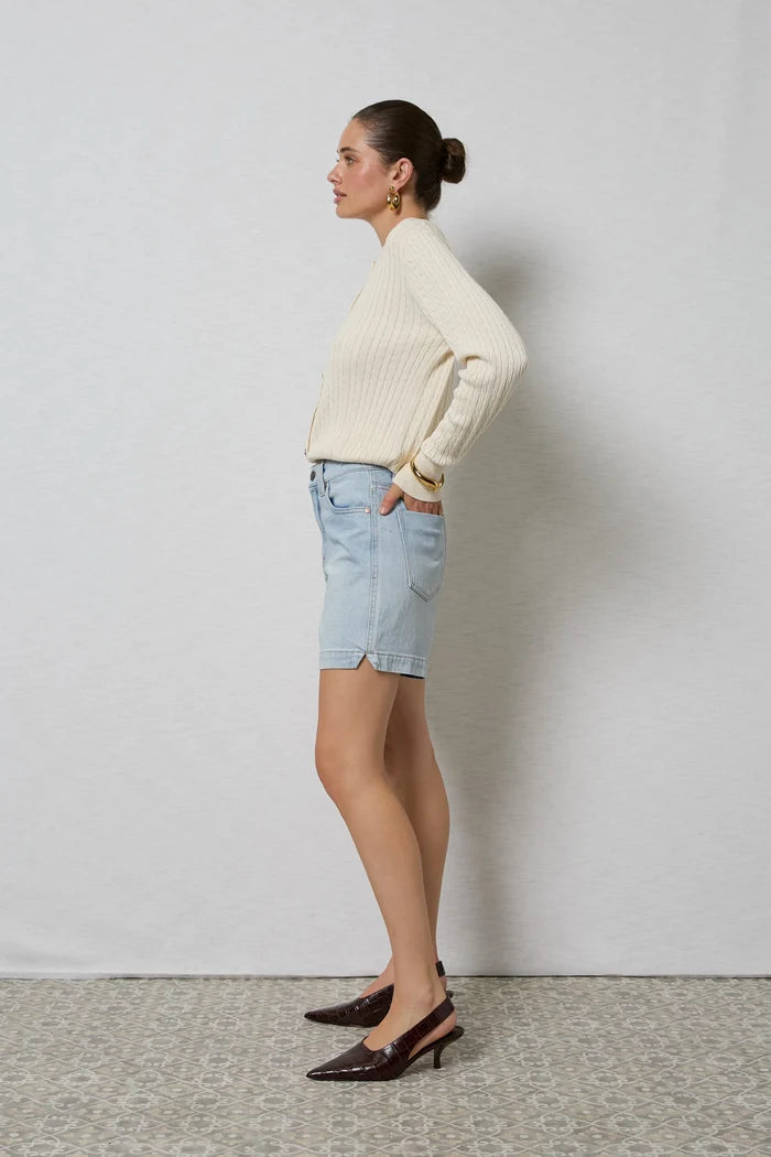 ZOLA LONG DENIM SHORT in Coastal Blue by Dricoper
